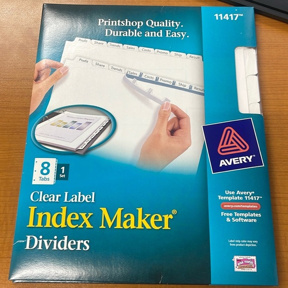 Avery Clear Label Index Maker Dividers #11417 - Picture 1 of 1